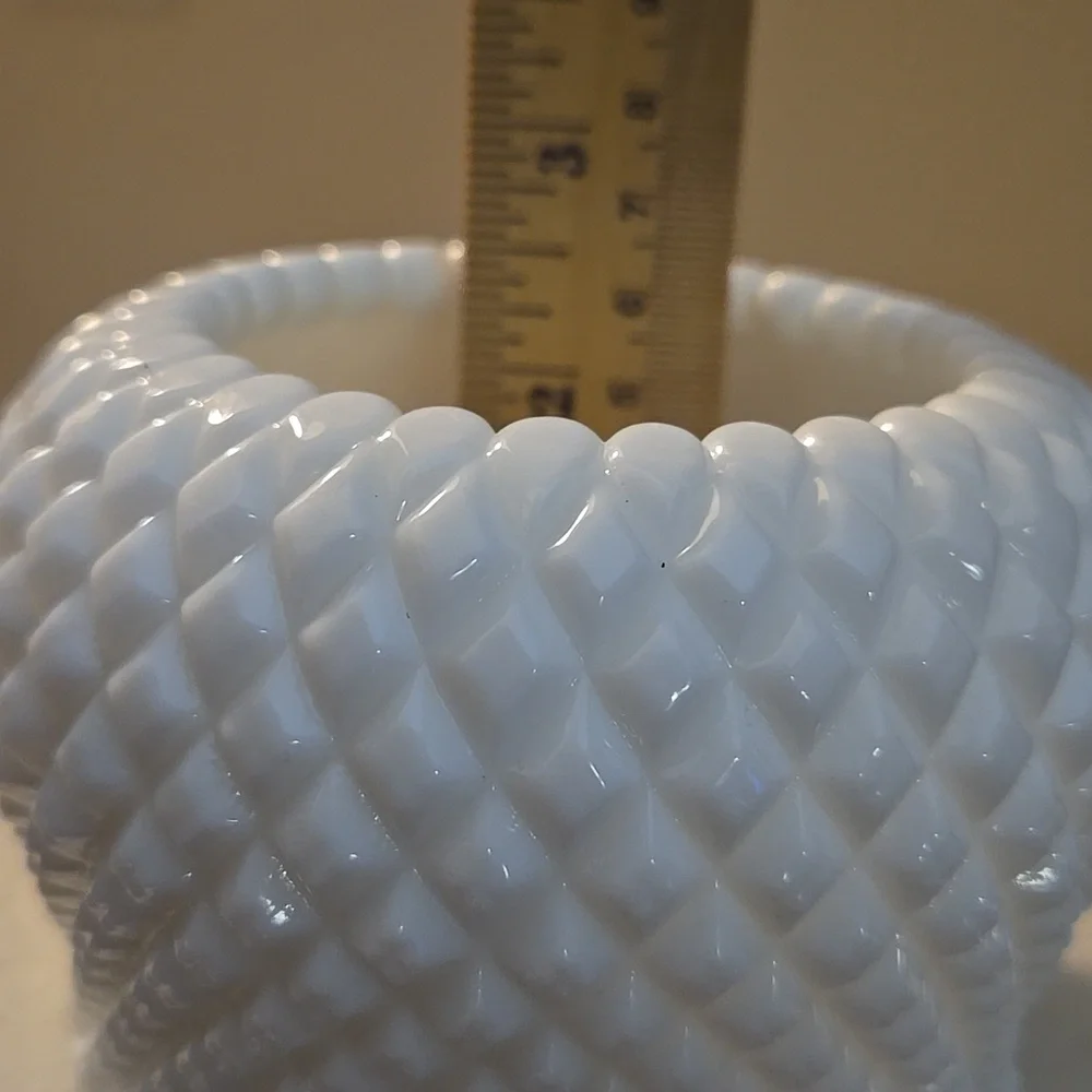 Vintage Westmoreland English Hobnail Milk Glass Rose Bowl Planter Candy Dish - Picture 3 of 6